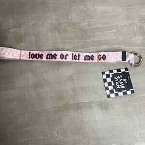 New Zumiez Samii Ryan Love Me or Let Me Go belt pink cheetah leopard print